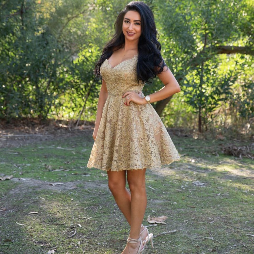Sherri Hill Gold Swarovski Crystal Formal dress